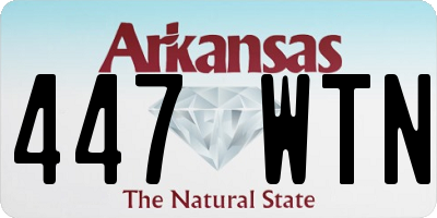 AR license plate 447WTN