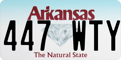 AR license plate 447WTY