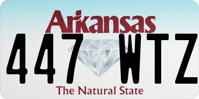 AR license plate 447WTZ