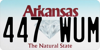 AR license plate 447WUM