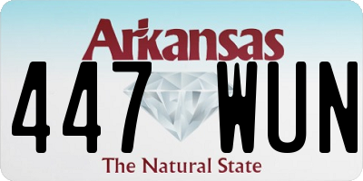 AR license plate 447WUN