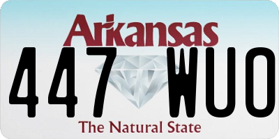 AR license plate 447WUO