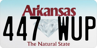 AR license plate 447WUP