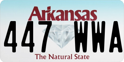 AR license plate 447WWA