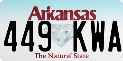 AR license plate 449KWA