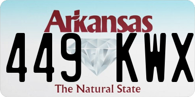 AR license plate 449KWX
