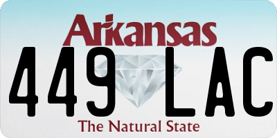 AR license plate 449LAC