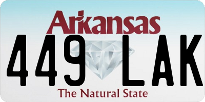 AR license plate 449LAK