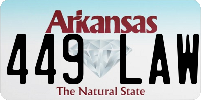 AR license plate 449LAW