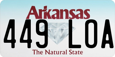 AR license plate 449LOA