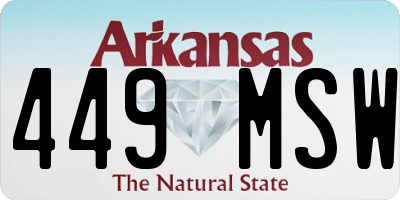 AR license plate 449MSW