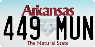 AR license plate 449MUN