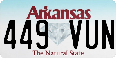 AR license plate 449VUN