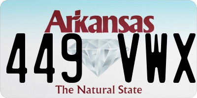 AR license plate 449VWX