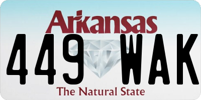 AR license plate 449WAK