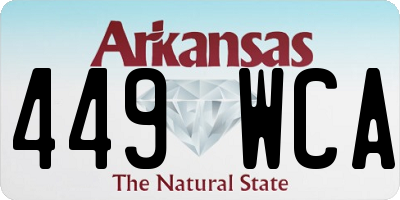 AR license plate 449WCA
