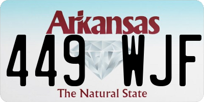 AR license plate 449WJF