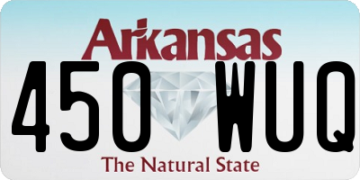 AR license plate 450WUQ