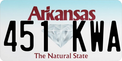 AR license plate 451KWA