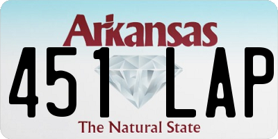 AR license plate 451LAP