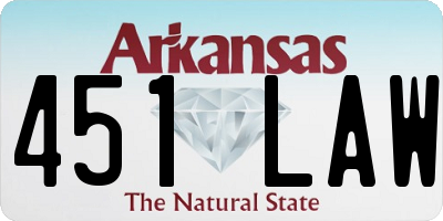 AR license plate 451LAW