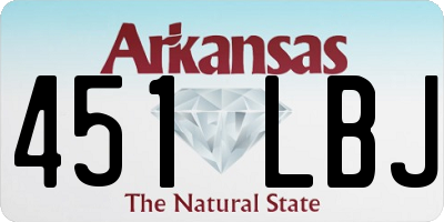 AR license plate 451LBJ