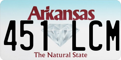 AR license plate 451LCM