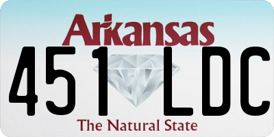 AR license plate 451LDC