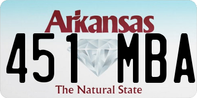 AR license plate 451MBA