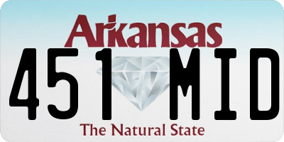 AR license plate 451MID