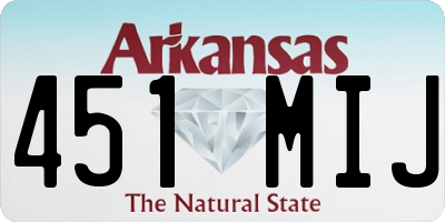 AR license plate 451MIJ