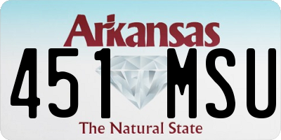 AR license plate 451MSU