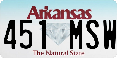 AR license plate 451MSW
