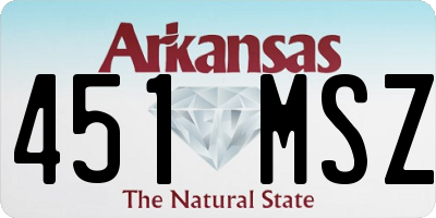 AR license plate 451MSZ