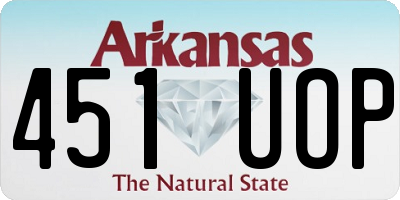 AR license plate 451UOP