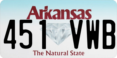 AR license plate 451VWB