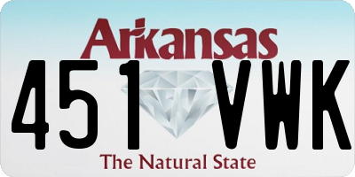 AR license plate 451VWK