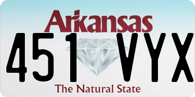 AR license plate 451VYX