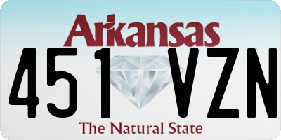 AR license plate 451VZN