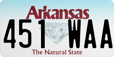 AR license plate 451WAA