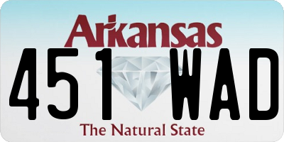 AR license plate 451WAD