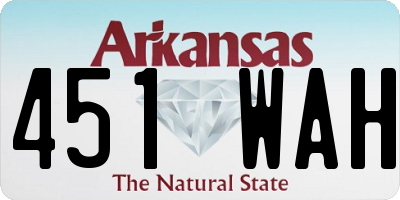 AR license plate 451WAH