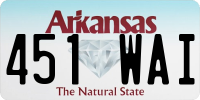 AR license plate 451WAI