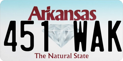 AR license plate 451WAK