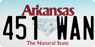 AR license plate 451WAN