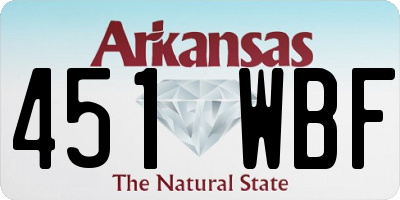 AR license plate 451WBF