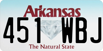 AR license plate 451WBJ