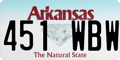 AR license plate 451WBW