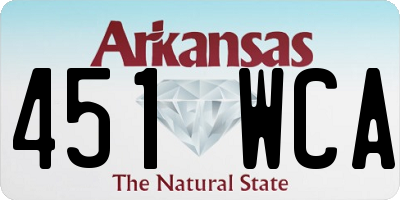 AR license plate 451WCA