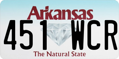 AR license plate 451WCR
